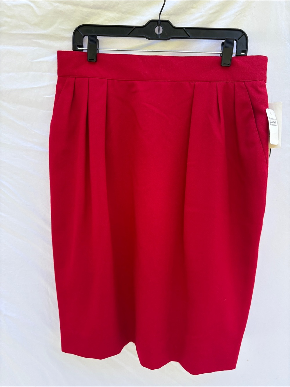 Rena Rowan Red Pleated Pencil Skirt